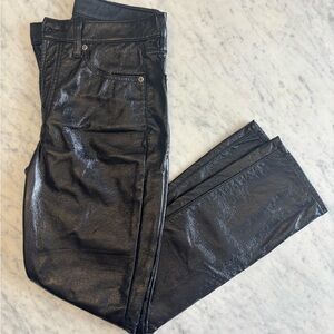 Women Gap Patent Leather Black Pants - Size 2